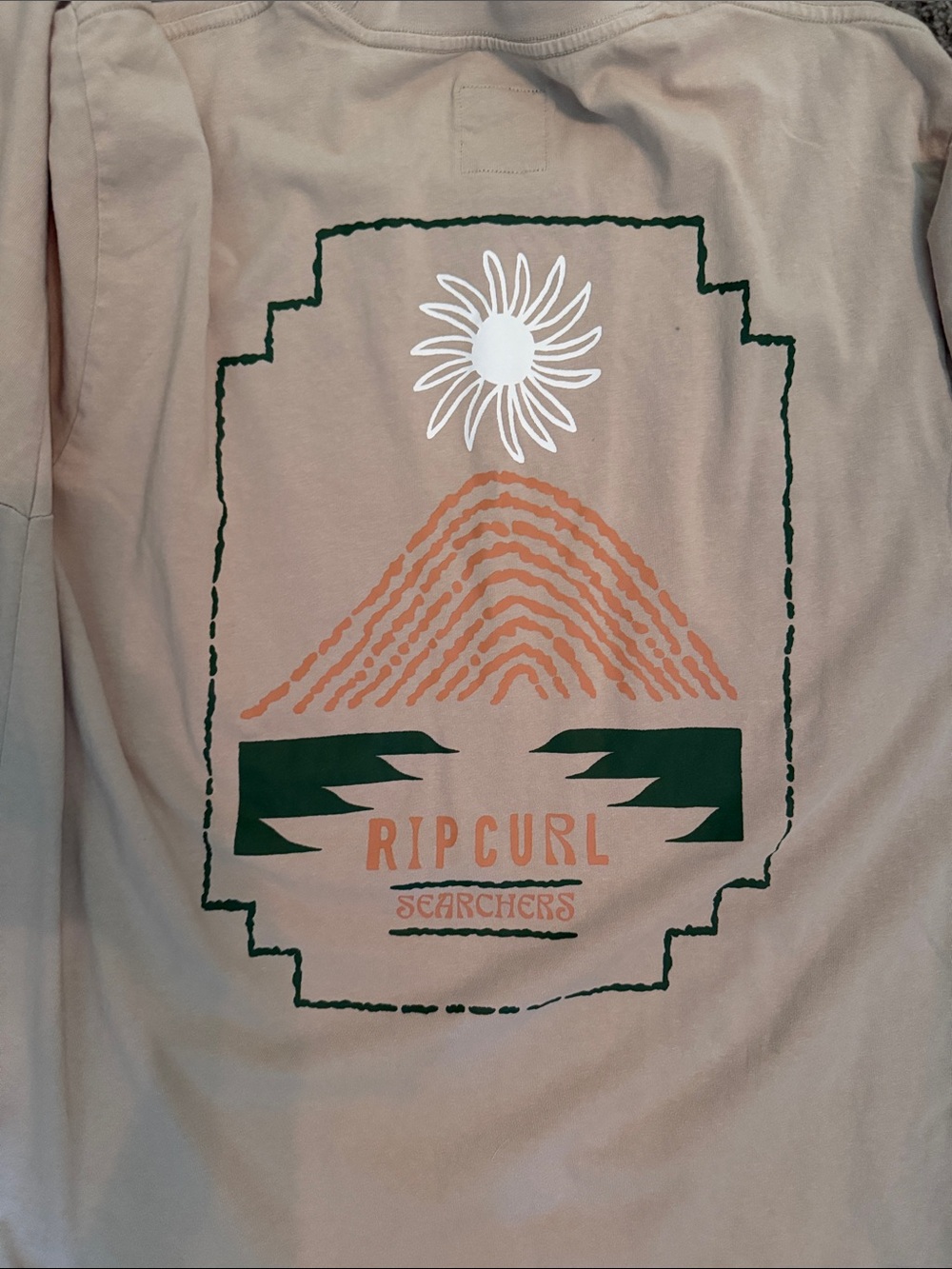 Rip Curl Beige Long Sleeve Tee With Logo Detail Size Xl View 2